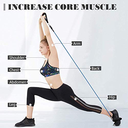 Resistance-Bands-12-In-1-Widerstandsband-Set-5-Fitnessbaender-Set-100lbs-Expander-Tubes-Baender-Widerstandsbaender-mit-Griffe-Knoechelriemen-Tueranker-und-Tragetasche-fuer-Home-GymYogaPilates