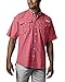 Columbia Men's Bahama II UPF 30 Short Sleeve PFG Fishing Shirt, Sunset Red, Small