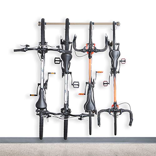 Monkey Bars Garage Bike Rack 2.0 - Stores 4 Bikes - Heavy Duty Garage Bike Storage