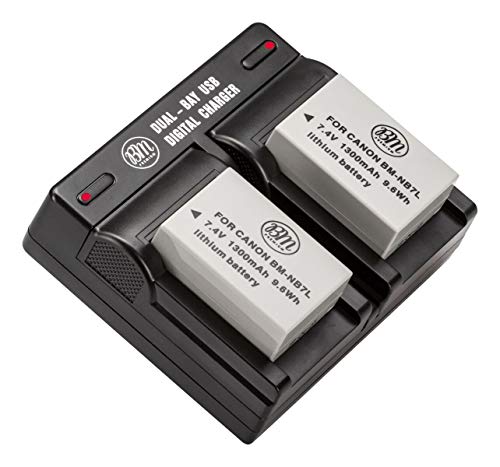 BM Premium 2-Pack Of NB-7L Batteries and Dual Battery Charger Kit for Canon PowerShot G10, G11, G12, SX30 IS Digital Camera