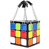 Women's Cute cube Shape Handbag Magic Shoulder Bag Clutch Bag, Colorful Purse