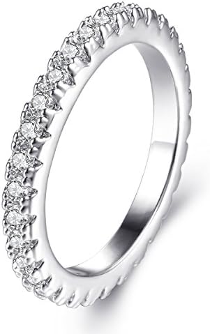 JIANGYUE Lady Rings Halo Big Stone AAA Cubic Zirconia Rhodium Plated Party Solitaire Jewelry Mother 's Day Gift Size 5 6 7 8 9 10
