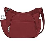 Travelon Anti-Theft Cross-Body Bucket Bag (One Size, Cranberry)