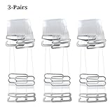 3-Pairs Clear Bra Straps,Stainless Steel Hook Multiple Width Transparent Removable Invisible Replacement Bra Shoulder Straps