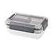 SnapLock by Progressive Bento-To-Go Container - Gray, Easy-To-Open, Leak-Proof Silicone Seal, Snap-Off Lid, Stackable, BPA FREE