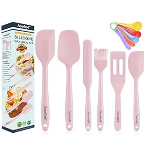 Aschef 11in1 siliconen spatel keukengerei, hittebestendige anti-aanbak spatel set met versterkte roestvrijstalen kern…