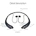 Esonstyle Bluetooth 4.0 Around-the-neck Wireless Stereo Headset Neckband Headphone Earphone with Hands-free Talking,vibrate Alert and Voice Prompt for Smartphone (black)