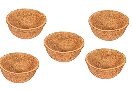 COIRGARDEN-Coco Fiber Liner - Hanging Planter POTS - Coir Liner - Basket Liner 8INCH - 5 Pieces