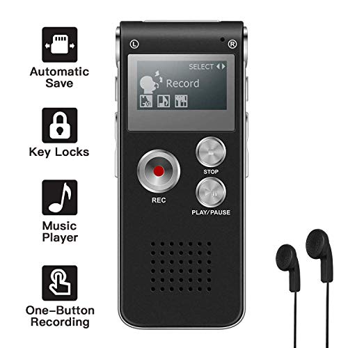 8GB Voice Recorder, HD Mini Digital Voice Recorder 290 Hours Recording Capacity Dictaphone Double Mic for Meeting/Classes/Lectures/Speech - Thumbnail 7
