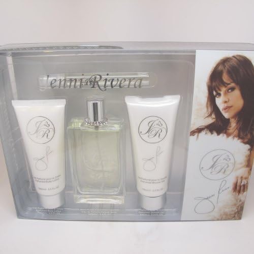 JR By Jenni Rivera for Women 4 Piece Set: 3.4 Oz Eau De Perfume Spray + 3.3 Oz Perfumed Body Lotion + 3.3 Oz Perfumed Shower Gel by JENNI JR