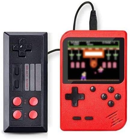 SeeKool Retro Handheld Games Console, Kids Portable Gameboy with 400 Classic NES FC Game, 3 Inch Color Screen, 800mAh Rechargeable Battery, TV AV Output, Christmas Birthday Gift for Boys Girls (red)