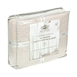 HILLFAIR 100% Combed Cotton Blanket– Twin Size
