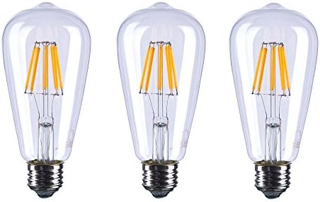 ASELIHGT 8W ST21(ST64) Vintage Edison Bulb Led Dimmable E26 2700K ,Replace 80 Watt Incandescent Edison Bulb ,2700K Warm White Clear Glass Led Filament Bulb ST21(ST64) 8W,3 Pack