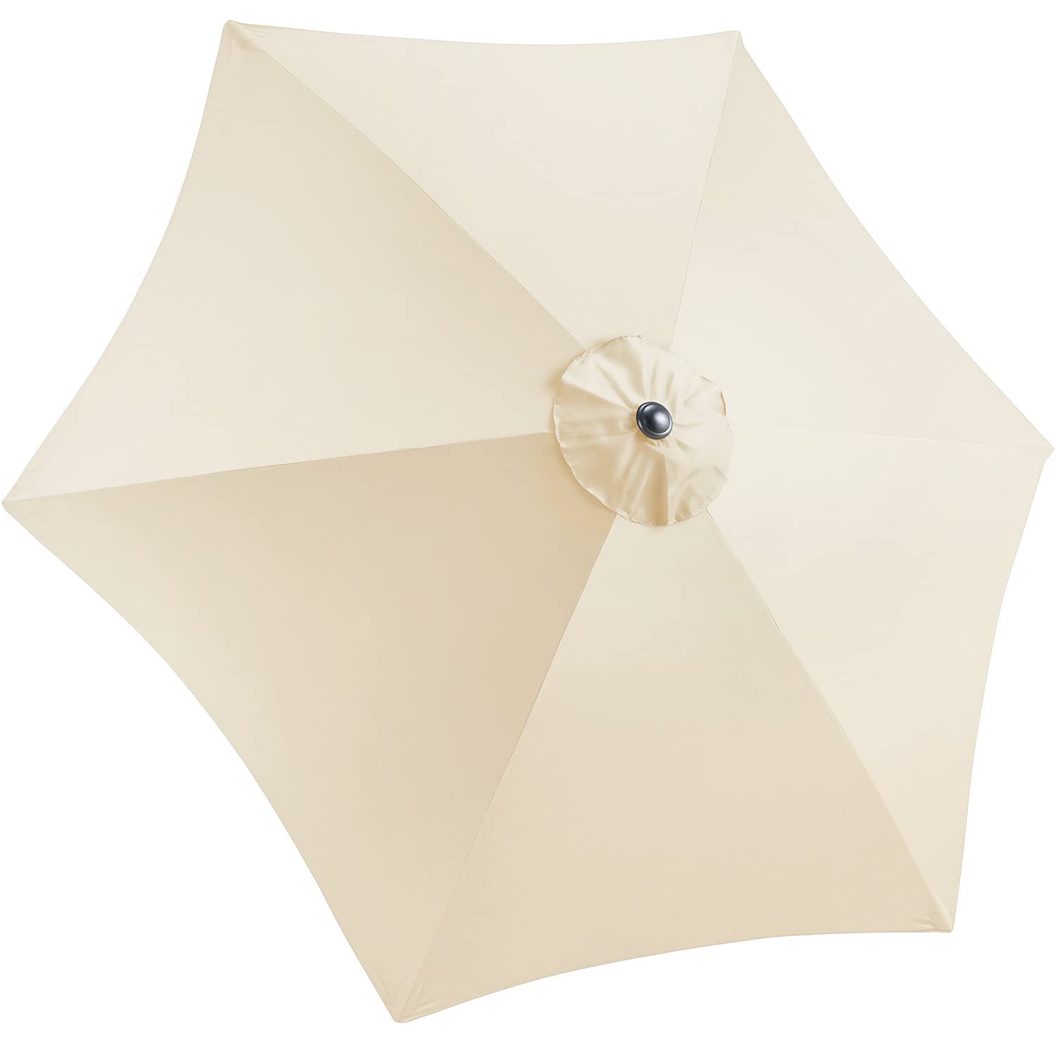 CHRISTOW Replacement Parasol Canopy 2.4m Hexagonal 6 Arms UV 30+ Protection For Garden Umbrella (Cream Fabric)