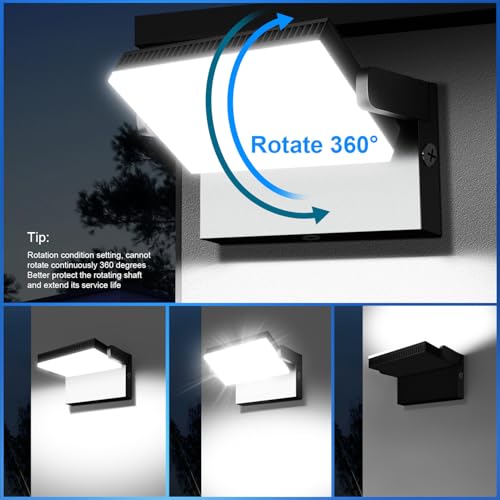 ledmo 150W Outdoor LED Spotlight 17000 lm, 360°, Cool White 6000K, IP65 | 17000 lm cool white 6000 K light for large areas; 360° panel and black aluminium body, ideal for garage and workshop