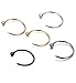 FIBO STEEL 5Pcs 20G Stainless Steel Nose Ring Hoop Nose Studs Body Piercing 8MM