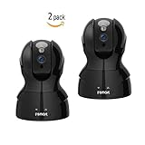 Wireless security camera, Fsmart 2 pack Surveillance Video Dome Camera Home IP Wifi Indoor Motion Detection PTZ Night Vision Two Way Audio Pet Baby Monitor Camera System.