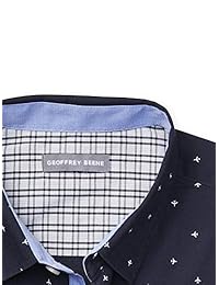 Geoffrey Beene Camisa de manga larga con botones para hombre, ajuste delgado, fácil de cuidar