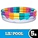 BigMouth Inc Inflatable Kiddie Pool, Blow Up Kid Swimming Pool for Backyard, Small Swim & Splash Pool for Kids - Rainbow, 5 Feet Wide