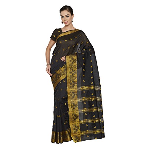 Viva N Diva Black Banarasi Art Silk Saree with Unstitched Blouse Piece Viva N Diva Black Banarasi Art Silk Saree with Unstitched Blouse Piece