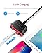 BESTEK 150W 2-Socket Cigarette Lighter Splitter Power Adapter DC Outlet Car Charger Splitter Dual 2.4A USB Car Cigarette Splitter with 26 Inches Cord for Cellphone GPS Dash Cam(Red)