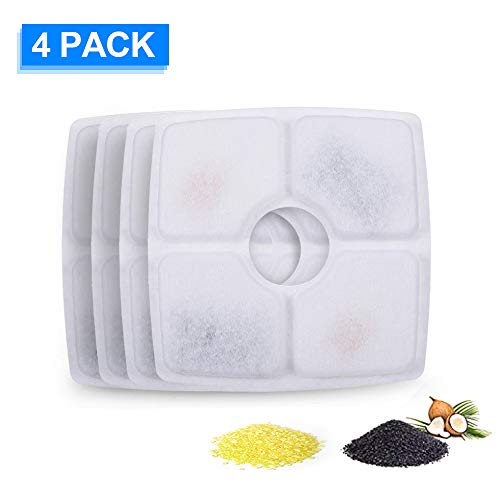 Decdeal Cat Water Fountain Filters Replacement Filters with Resin and Active Carbon for Pet Veken Automatic Flower Water Dispenser
