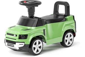 Smart BeBe Official Licensed Land Rover Defender 90 Ride On Push Car with Music and Horn Steering Wheel Kids Push Car Toy (Green)