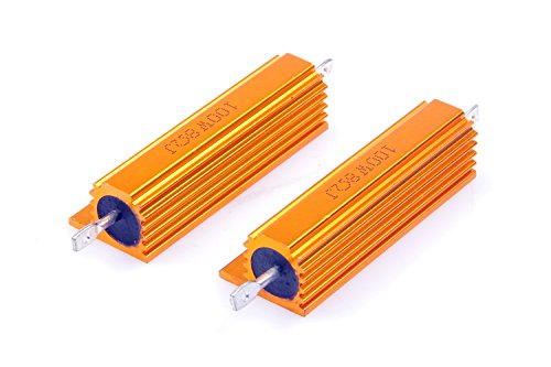 LM YN 100 Watt 8 Ohm 5% Wirewound Resistor Electronic Aluminium Shell Resistors Gold Suitable Inverter, LED Lights,Frequency Divider, Servo Industry 2-Pcs