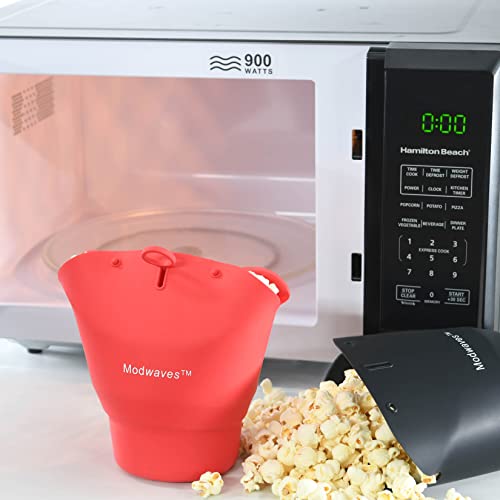 Modwaves 2 Pack Silicone Microwave Popcorn Popper Reusable Popcorn Bowls for Family Movie