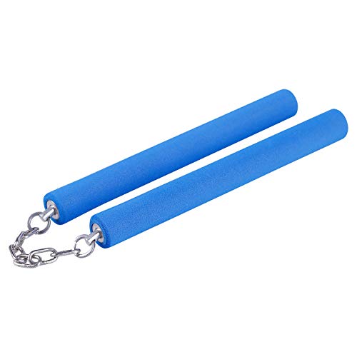 Aship Safety Foam Martial Art Sticks with Steel Swivel Chain - Professional Design, Martial Arts Supply Karate Sticks for Beginner & Kids Practice and Training - Blue 28CM/11” - Thumbnail 6