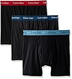 Calvin Klein Men's Underwear 3 Pack Cotton Classics Boxer Briefs, Black/Yale Blue/Essex Blue/Market Red, Large