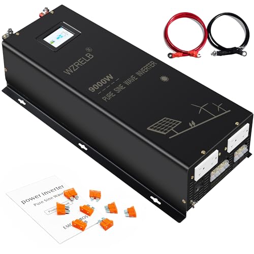WZRELB 9000W 24V Pure Sine Wave Inverter,24 Volt DC to AC 120V 240V Split Phase…