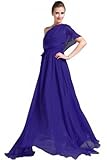 celebrity Draped One Shoulder Maxi Evening Dress Ball Gown with Sash