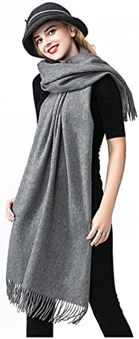 Unisex Scarf With Tassels For Women Men Fashion Solid Color Scarfs Shawl Wrap Womens Long Soft Cashmere Blanket Scarf Wool For Winter ,Gray