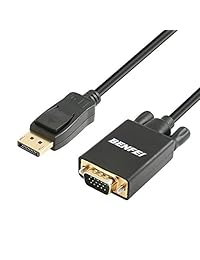 BENFEI DP (DisplayPort) a VGA Cable, Display Port Macho a VGA Male Gold-Plated Cord 6 pies para Lenovo, Dell, HP, ASUS y otros marca