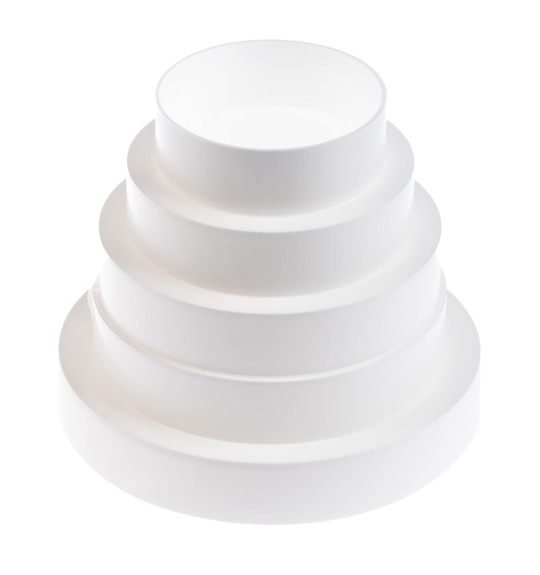 Steinberg14 Ø White 80-150mm / 3-6'' Universal Reducer Connector for Ventilation Duct PVC, Vent Duct Pipe Connector Transition