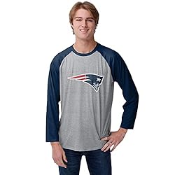 FOCO Men's NFL Team Raglan T-Shirt, Gray Big