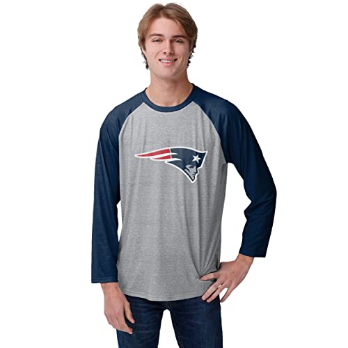 FOCO Men's NFL Team Raglan T-Shirt, Gray Big