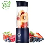 TOPQSC Personal Blender, Gifts For Women, Single Serve Portable Juicer Cup USB Rechargeable Travel Companion - Denim Blue