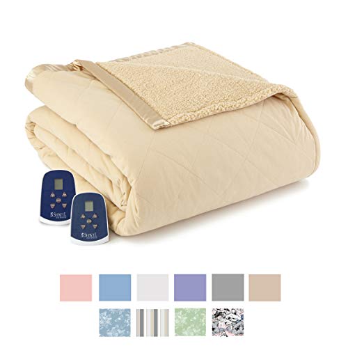 Thermee Micro Flannel Electric Blanket, Khaki/Tan, King Pricepulse