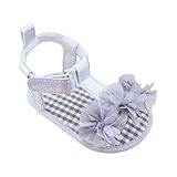 Weixinbuy Baby Girl's Floral Soft Sole Princess Summer Sandals Grey
