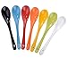 Freedi 7Pcs Porcelain Soup Spoons Colors Ceramic Dessert Coffee Spoons Gift 5in(Random Color)