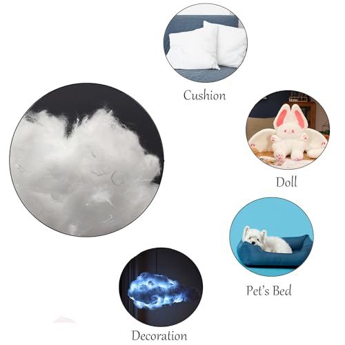 Vseegrs 75g/2.6oz Premium Polyester Stuffing for Stuffed Animals, Soft and Warm Down Feather Like DIY Toy Stuffing for Dolls, Silky Texture Fiber Filling pp Cotton Stuffing for Craft