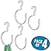 mDesign Closet Hanger Organizer Large Accessory Metal Loop Hooks for Ties, Belts, Scarves, Shawls, Pashminas - 4 Pack - Chrome