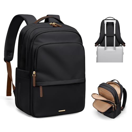 GOLF SUPAGS 15.6 Inch Laptop Backpack, Multifunctional Travel Backpacks, College Backpacks, Women's Airplane Backpack for Work, Travel, Daily (Black)