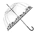 SMATI Stick Clear Bubble Umbrella - Auto Open - for Women and Kids (The Enhanced Edition Flowers lace)
