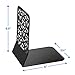 Lafbo™ Luxurious Metal Black Bookends – Floral Pattern Engraved Book Stands – Lightweight & Durable Book Holders – Non-Slip Book Ends – Measures 6.7 x 5.2 x 6.3 inches - 2 Sets of 2 Book Supports(4)