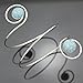 Q&Q Fashion Silver Plated Egypt Cleopatra Turkey Double Blue Stone Swirl Spiral Dancer Upper Arm Cuff Armlet Armband Bangle Dia. 6.8cm(2.67