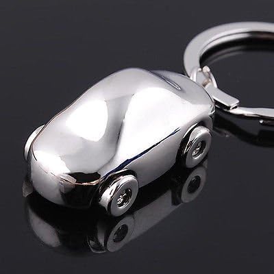 hotdeal320us Fashion Cute Silvery 3D Mini Car Key Ring Keychain Keyfob Pendant Creative Gift