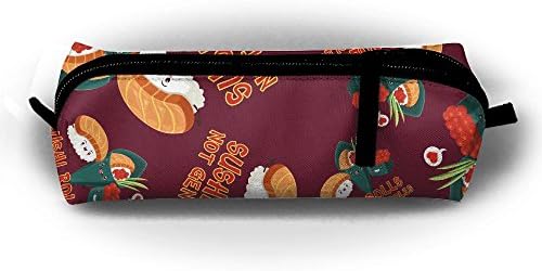 Sushi Rolls Not Gender Roles Funny Print Multi-Functional Felt Pouch Zipper Bag Stationery Pencil Pen Case Pen Bag